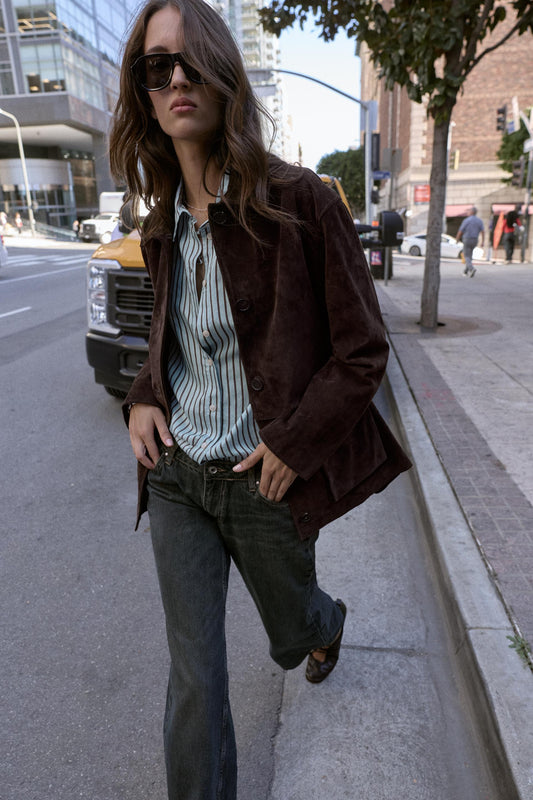 Blouson 100 % cuir suédé