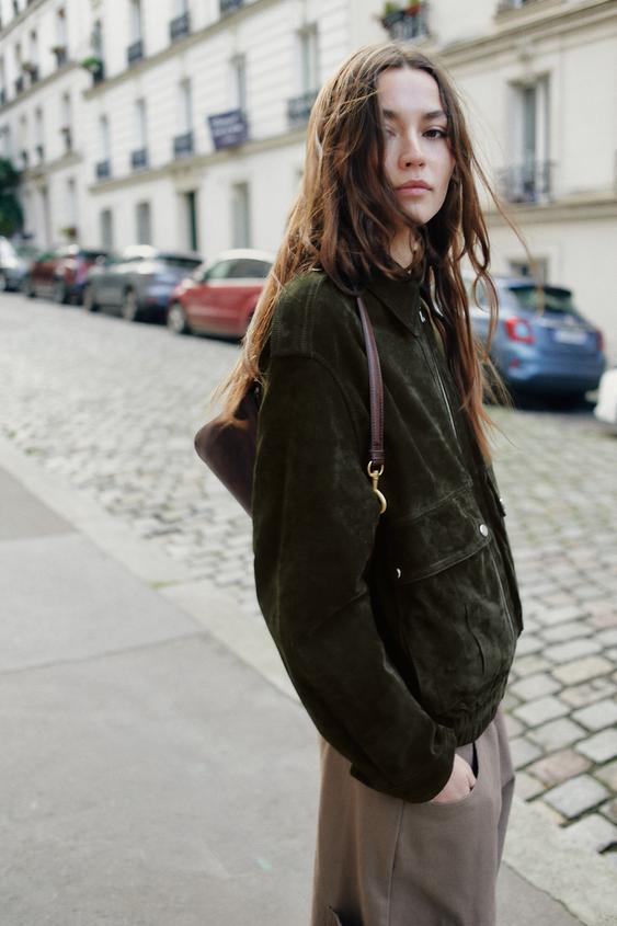 Blouson 100 % cuir suédé
