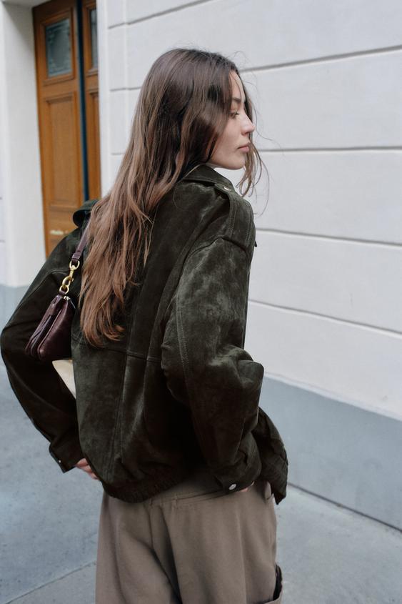 Blouson 100 % cuir suédé