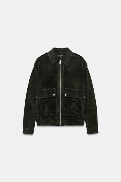 Blouson 100 % cuir suédé