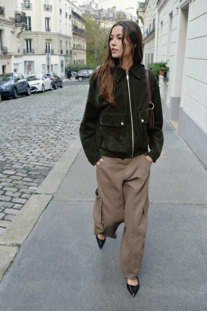 Blouson 100 % cuir suédé