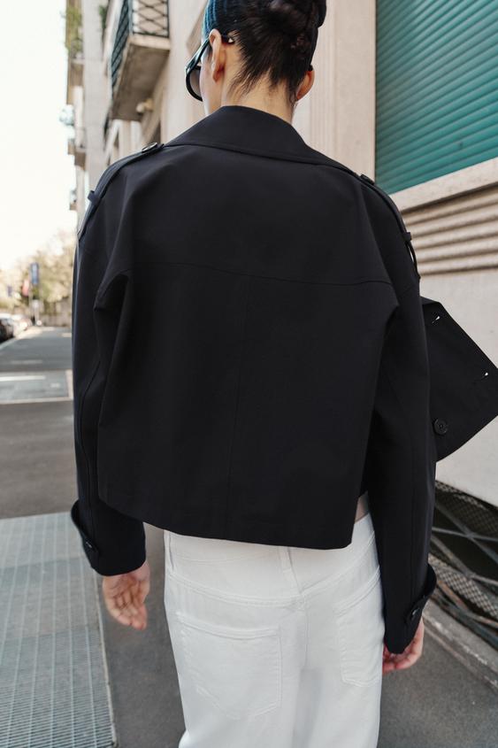 Trench court croisé