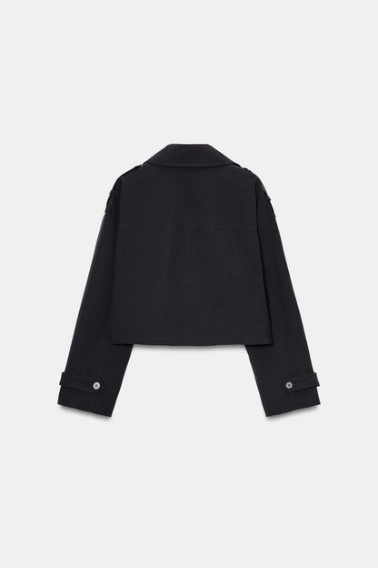 Trench court croisé