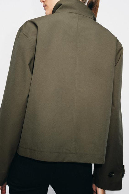 Trench court croisé
