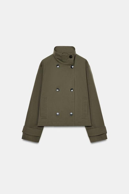 Trench court croisé