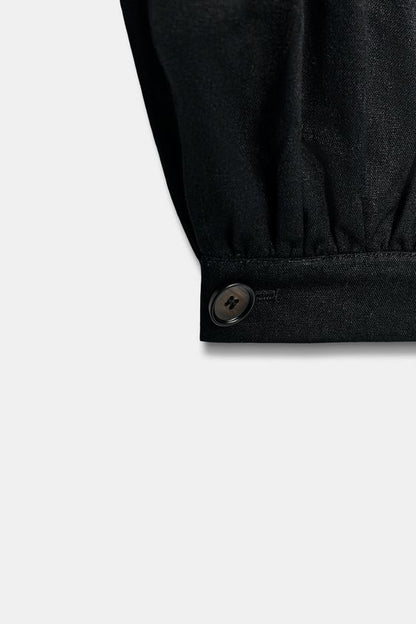 Pantalon bouffant en lin à fentes