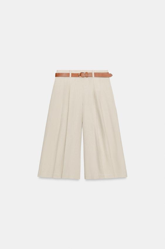 Bermuda long avec ceinture