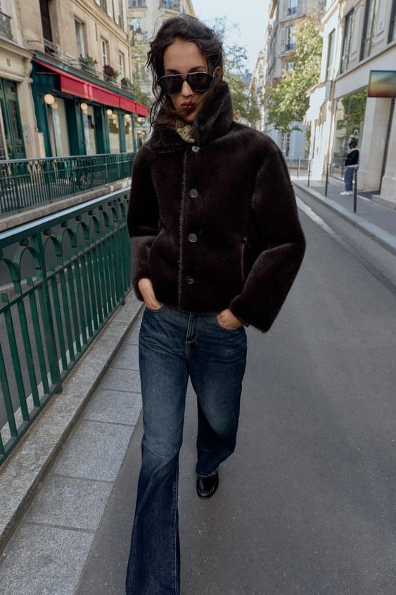 Blouson réversible double-face effet cuir
