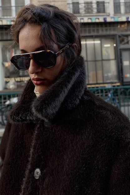 Blouson réversible double-face effet cuir
