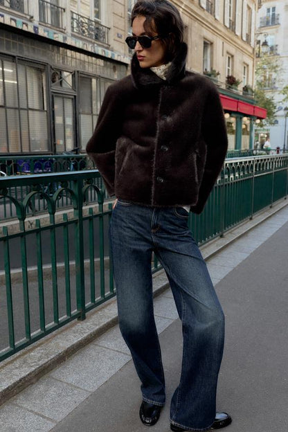 Blouson réversible double-face effet cuir