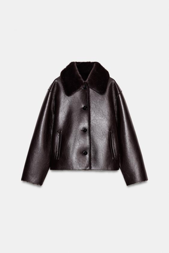 Blouson réversible double-face effet cuir