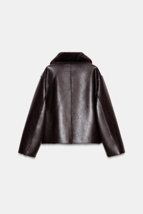Blouson réversible double-face effet cuir