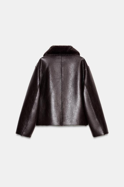 Blouson réversible double-face effet cuir