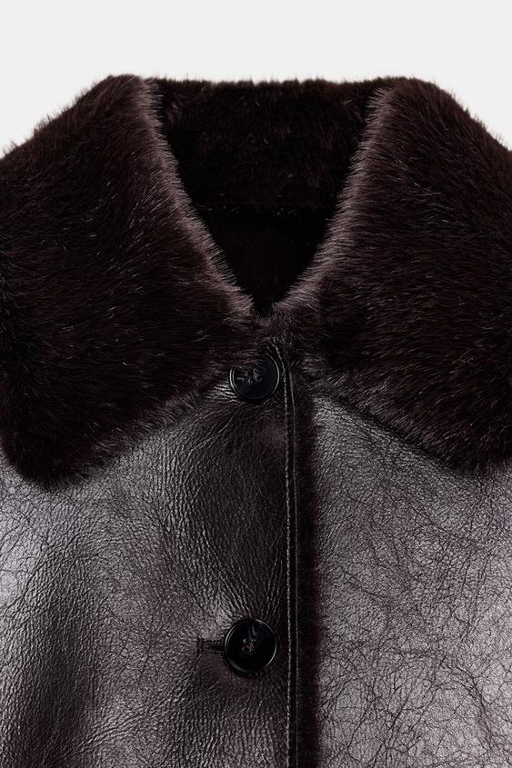 Blouson réversible double-face effet cuir