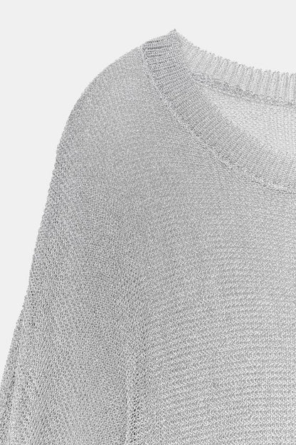 Pull en maille à fil métallisé
