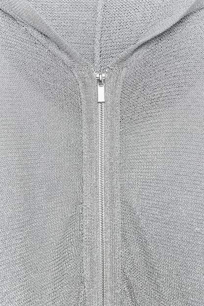 Sweat-shirt à capuche en maille à fil métallisé