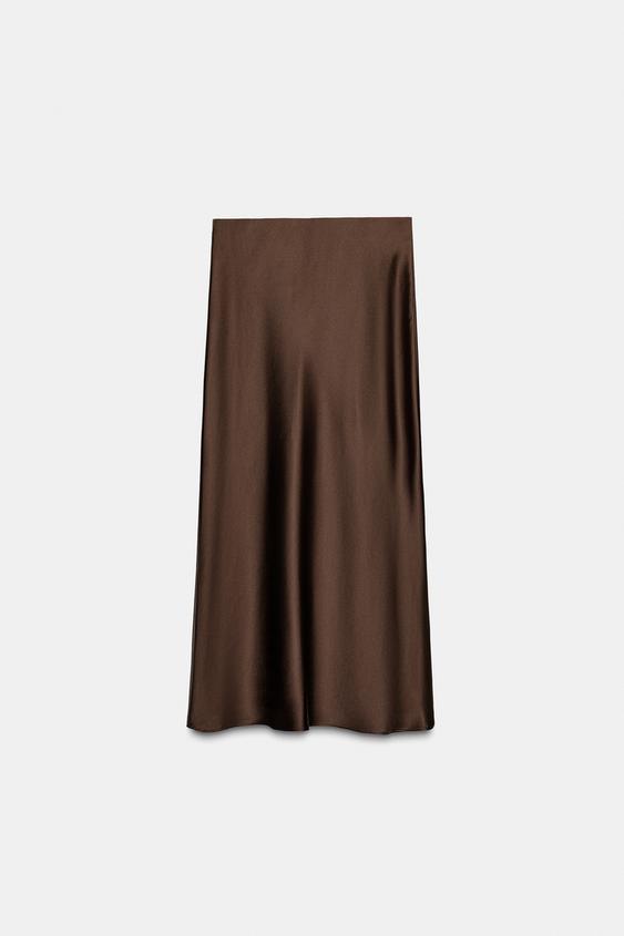 Jupe midi satinée
