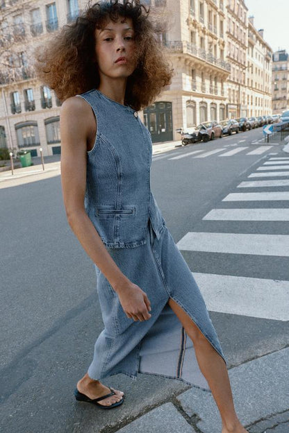Gilet Z1975 croisé en denim