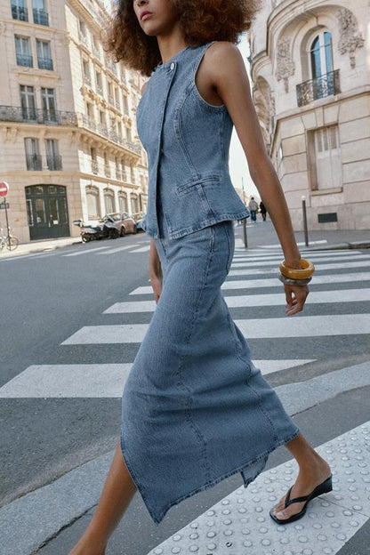 Gilet Z1975 croisé en denim