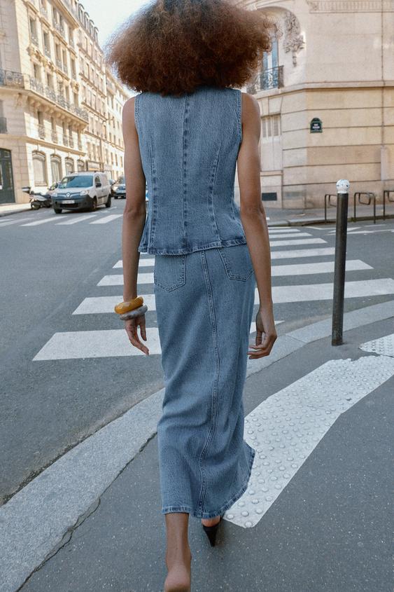 Gilet Z1975 croisé en denim