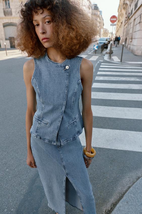 Gilet Z1975 croisé en denim