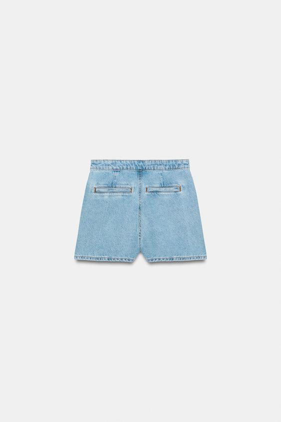 Jupe-culotte Z1975 croisée en denim à boucle