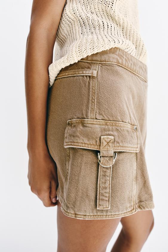 Jupe-culotte croisée cargo