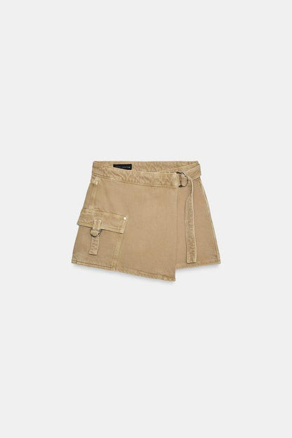 Jupe-culotte croisée cargo