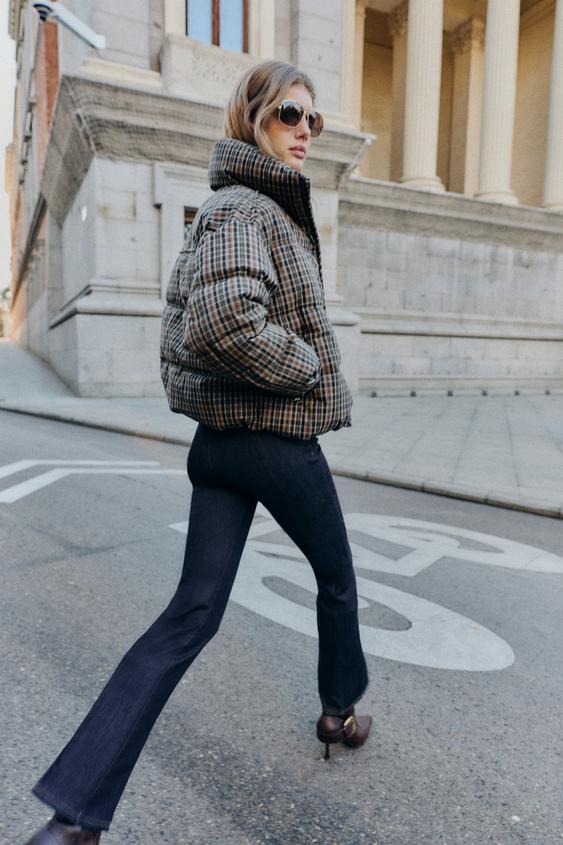 Anorak matelassé à carreaux