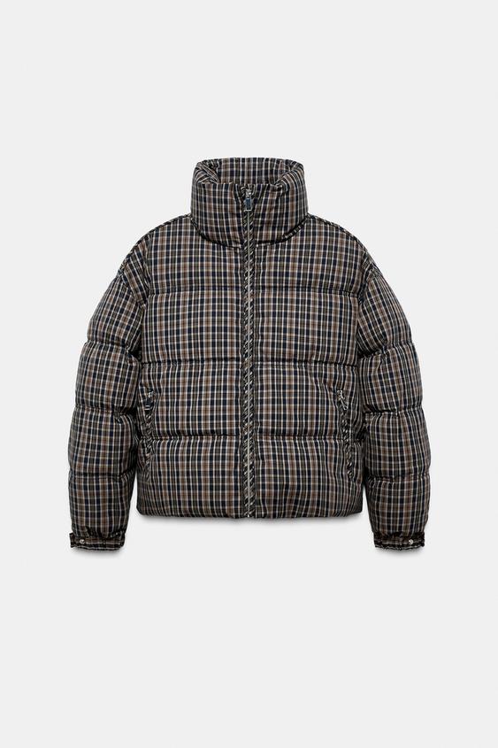 Anorak matelassé à carreaux