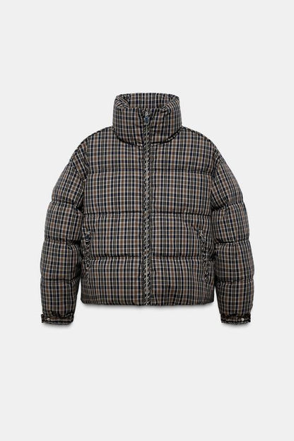 Anorak matelassé à carreaux