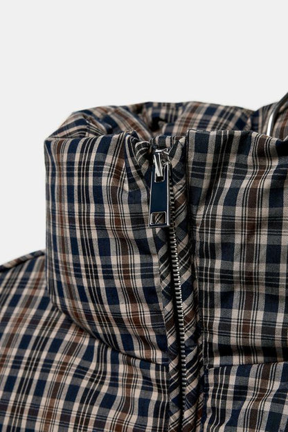Anorak matelassé à carreaux