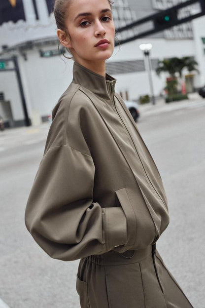 Blouson bomber à col montant