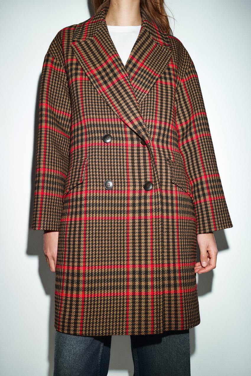 Manteau oversize à carreaux