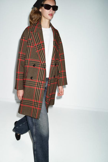 Manteau oversize à carreaux