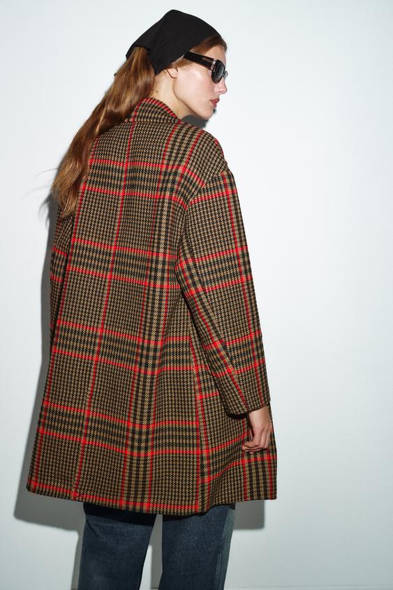 Manteau oversize à carreaux