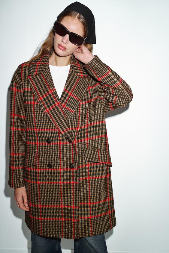 Manteau oversize à carreaux