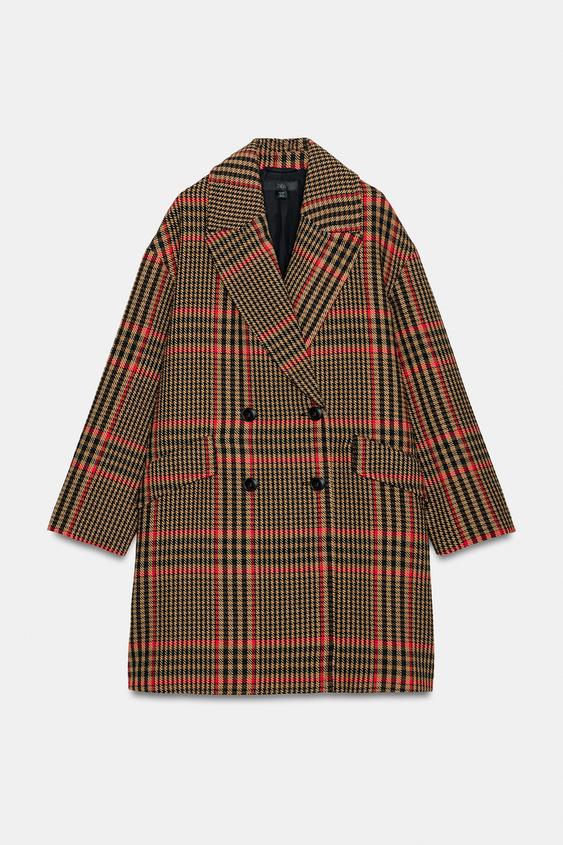 Manteau oversize à carreaux