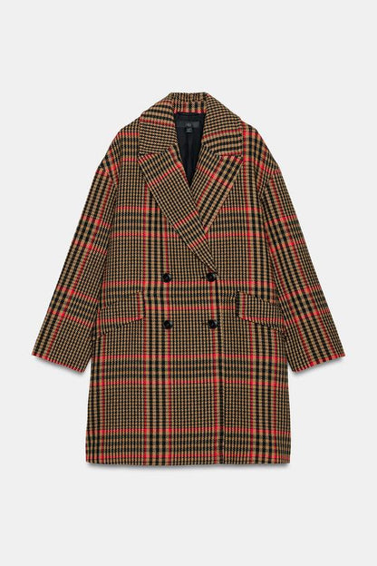 Manteau oversize à carreaux