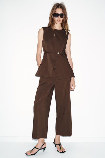 Gilet croisé avec ceinture
