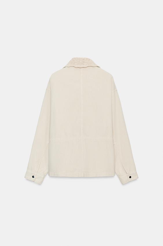 Veste safari à revers au crochet