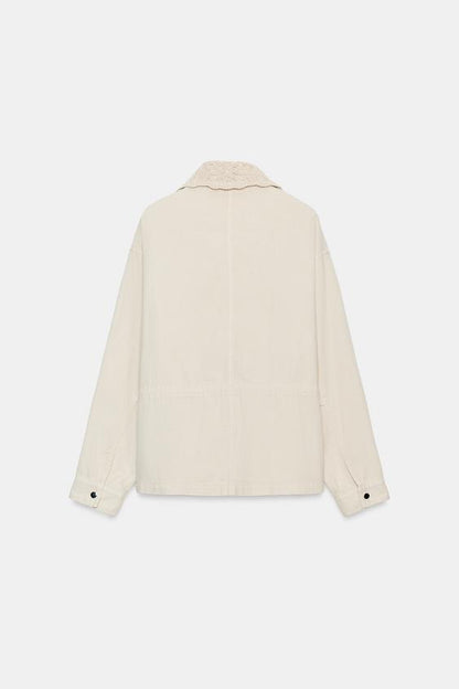 Veste safari à revers au crochet