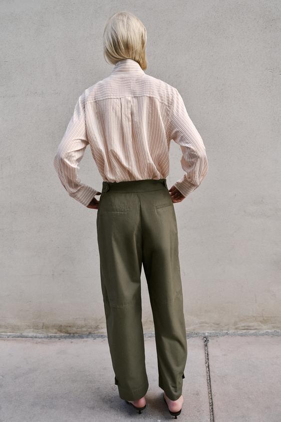 Pantalon coupe barrel à passants