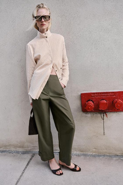 Pantalon coupe barrel à passants