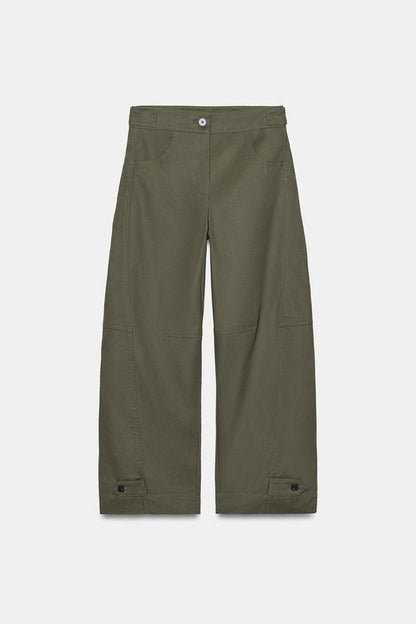 Pantalon coupe barrel à passants