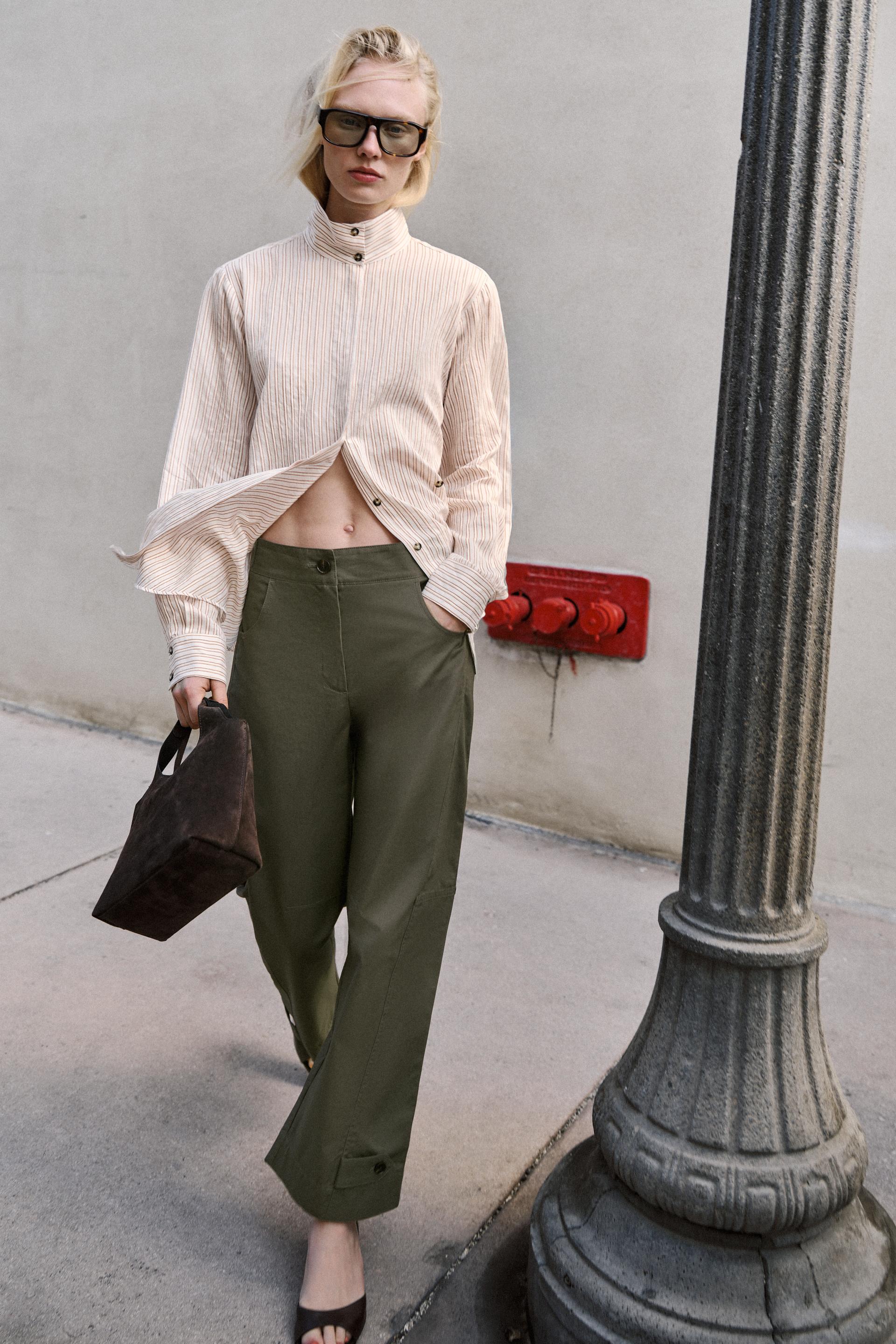 Pantalon coupe barrel à passants