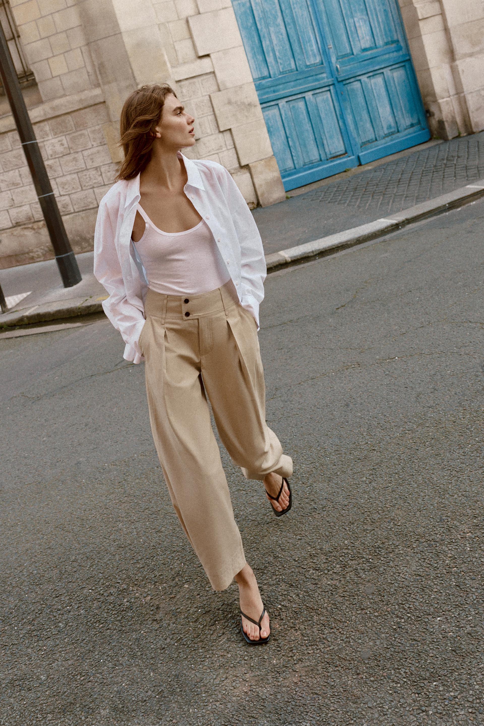 Pantalon large à bas réglable