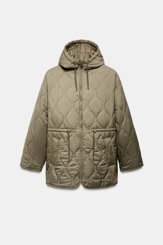 Blouson matelassé à capuche déperlant