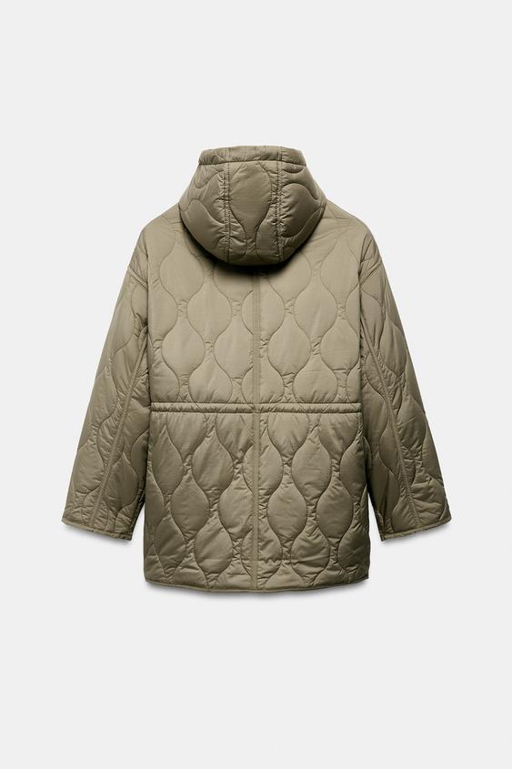 Blouson matelassé à capuche déperlant