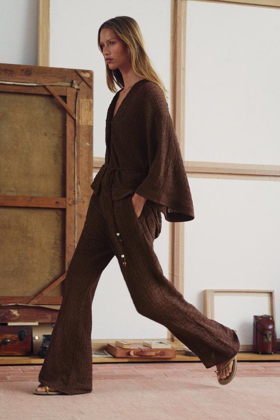 Pantalon effet froissé